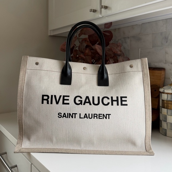 Saint Laurent Rive Gauche Beige Shopping Tote - Picture 4 of 15